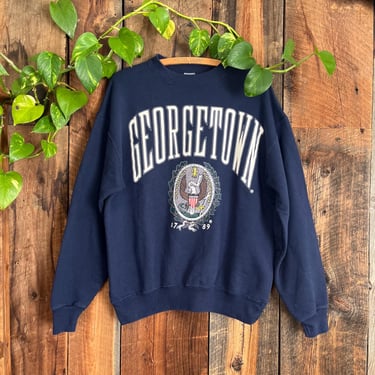 Vintage 90s Georgetown University Sweatshirt Washington DC Size L 