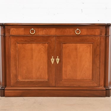 Baker Furniture French Regency Louis XVI Cherry Wood Sideboard or Bar Cabinet, Newly Refinished