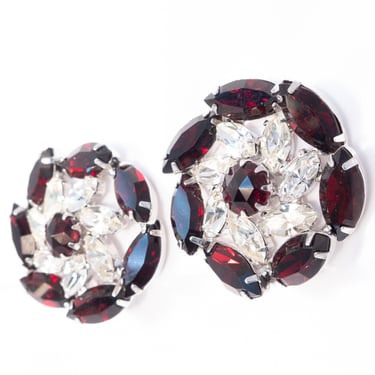 Red Rhinestone Earrings by Weiss