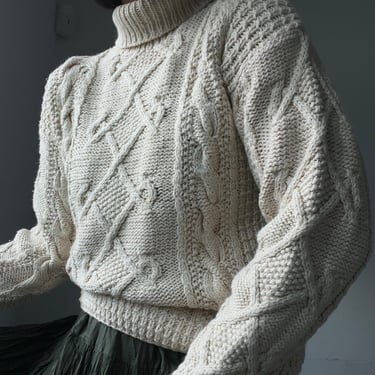 vintage cotton heavy texture fisherman sweater 