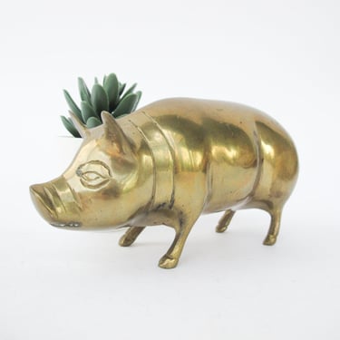 Vintage Brass Pig 