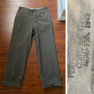 Vintage 1943 Men’s Green Wool Pants 