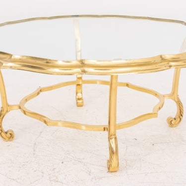 Modern Brass and Glass Low Table
