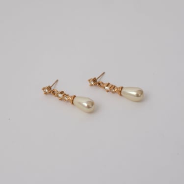 Vintage Faux Pearl Drop Earrings