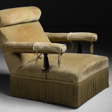 Open Armchair in original Velvet fabric