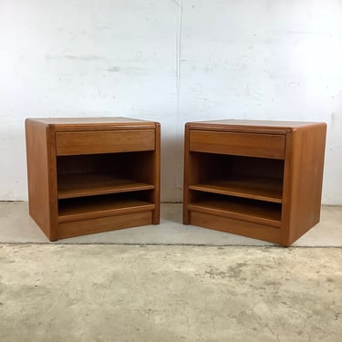 Vintage Modern Teak Nightstands by D-Scan 