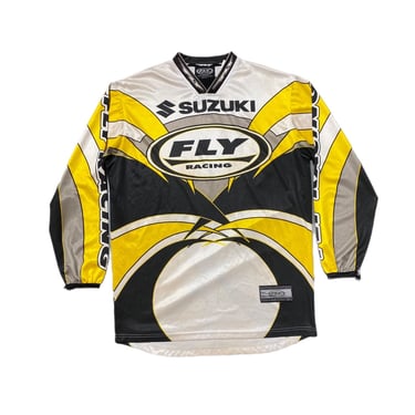 (XL) Yellow & Black/White Suzuki Fly Racing Jersey 081622 JF