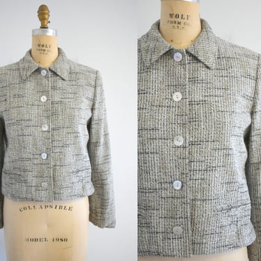 1990s Handwoven Silk Tweed Jacket 