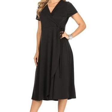 Wrap Dress in Black Knit