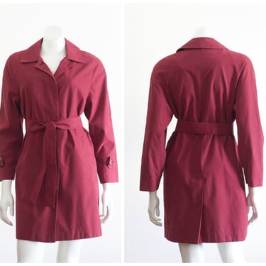 London Fog belted jacket in burgundy 