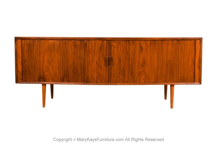 Mid-Century Danish Tambour Door Credenza Faarup Mobelfabrik Svend Larsen 
