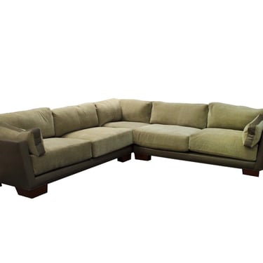 Contemporary Modern Berman Rosetti Sorrento Leather and Upholstery Sectional 