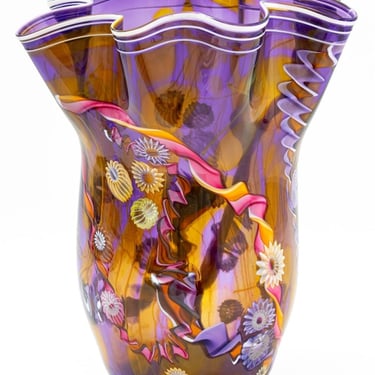 Paul Allen Counts Art Glass Handkerchief Vase