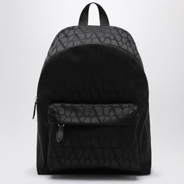 Valentino Garavani Black Backpack In Technical Fabric Toile Iconographe Men