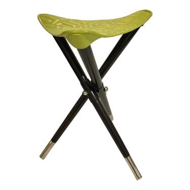 Modern Lime Green Leather Stool