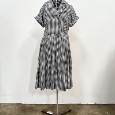 Vintage Black and White Gingham Dress 