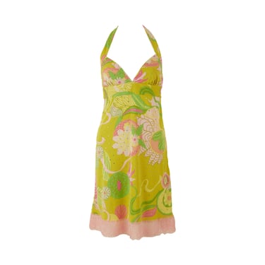 Dolce &amp; Gabbana Green Floral Rhinestone Dress