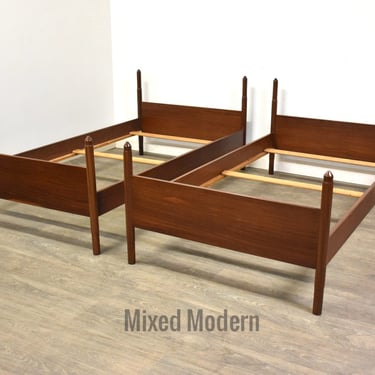 Danish Modern Teak Twin Beds - A Pair 
