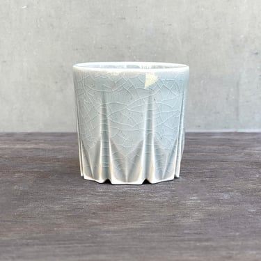 Porcelain Ceramic "Stealth" Cup  -  Glossy Crackle Celedon 