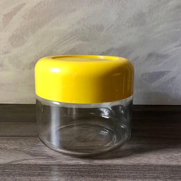 Mod Vintage Heller Storage Jar Yellow  Lid - Vignelli 