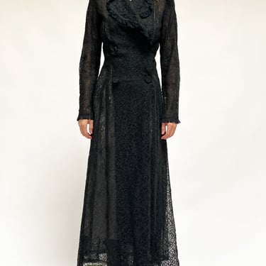 1940s Black Lace Gown (S)