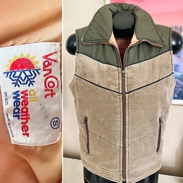 Quilted Vest, Zip Front, Pockets, Cozy Warm, Jacket, Vintage 70s 80s 