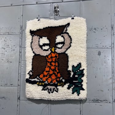 70's owl latch Hook Rug 