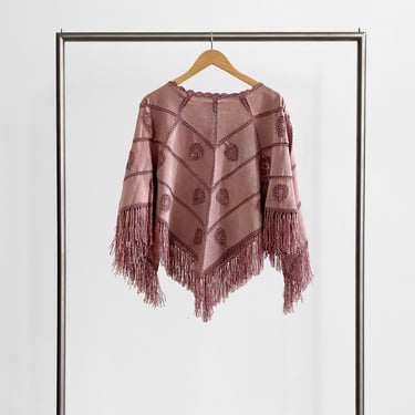 Pink Suede Poncho