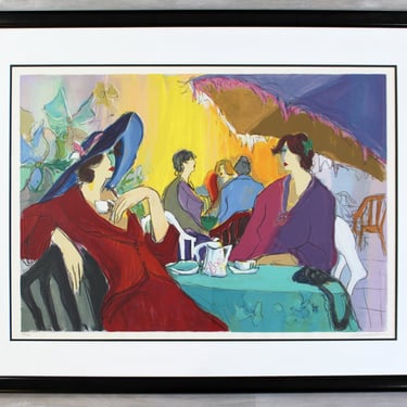 Contemporary Modern Isaac Maimon Framed Hand Signed Serigraph Cafe Select 