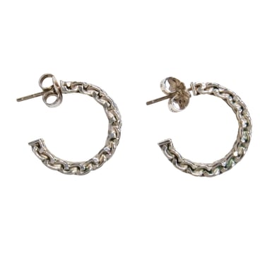 Tiffany & Co. - Sterling Silver Mesh Weave Mini Hoop Earrings