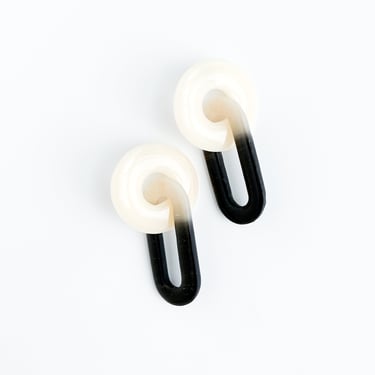 White Black Polymer Clay Earrings, Lightweight Statement Jewelry, Resin Earrings, Hypoallergenic Posts | JUICY Links in white russian 