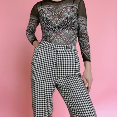 VTG 80s | B/W Houndstooth Tweed Trousers 