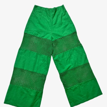 Linen Pants with Crochet Cut-Outs