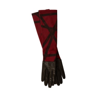 Hermes Red Ribbon Long Logo Gloves