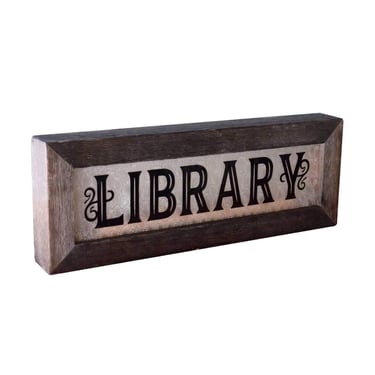 Vintage Style Light Up Library Sign