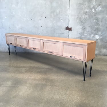10 Foot Modern Credenza with Black Hairpin Legs