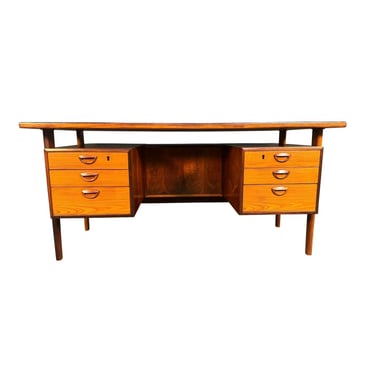 Vintage Danish Mid Century Modern Rosewood Floating Desk Fm50 by Kai Kristiansen 