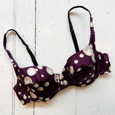 Early 1990s Nina Ricci Silk Pearl Print Bra 