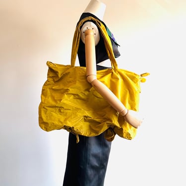 バッグ Vintage Coach Duffle Sac Bucket Yellow VINTAGE COACH DUFFLE SAC BUCKET SOULDER BAG PURSE #9085