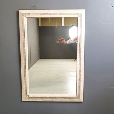 Vintage tesselated mirror in the manner of Maithland Smith, 1970s - vintage mirror - stone mirror 