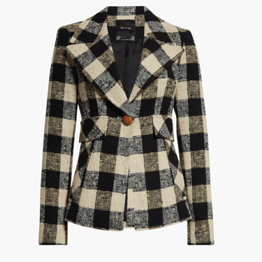 Cut-Away Blazer - Black Check