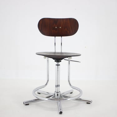 1970s Swivel Adjustable Chair, Czechoslovakia / Vintage Chair / Brown Colour / Mid-century / 