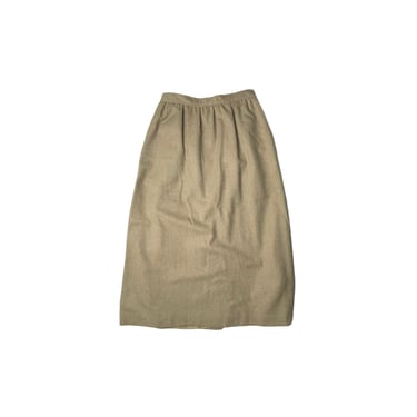 Vintage 60's Evan Picone Tan Brown Wool Pencil Skirt, Size 6 