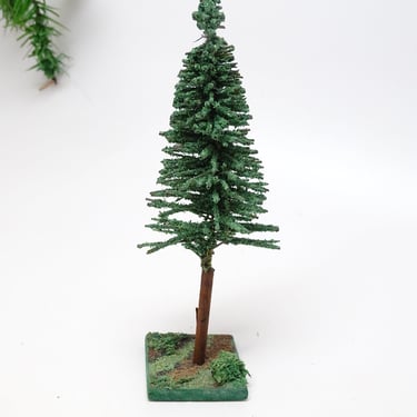 Antique 5 Inch German Faux Pine Tree for Nativity or Putz for Christmas, Vintage Retro Decor 
