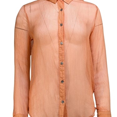Dolce & Gabbana - Peach w/ Polka Dots Button Down Shirt Sz 2