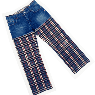 Jean Paul Gaultier patchwork plaid jeans