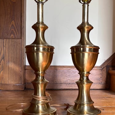 Pair Neo Classical Brass Lamps 