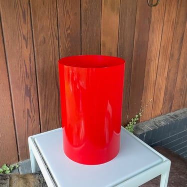 Vintage Early Red Kartell Milan G. Colombini Trash Can 1960s Mid-Century 