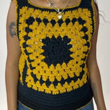 70s Folk Crochet Vest