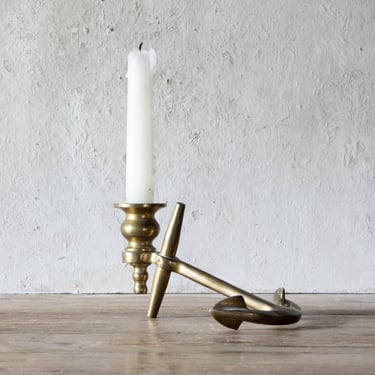 Nautical Ship's Anchor Candle Holder, Solid Brass Vintage Boat Anchor Candlestick Holder, Beachy Home Decor 